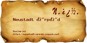 Neustadt Árpád névjegykártya